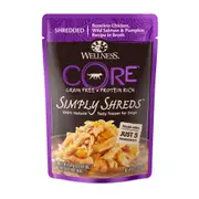 Wellness Core Simply Shreds Chicken Salmon & Pumpkin Dog Pouch 79g x12