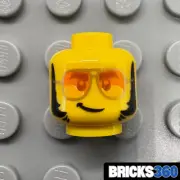 Lego New Yellow Minifig Head Face Uncle Sun Glasses Sunglasses Sideburns Cool