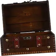 GRIRIW Vintage Pirate Storage Chest for Keepsakes Jewelry and Trinkets Decorative Box with Lock for Parties and Classroom Decor Dark Brown