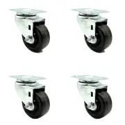 3.5 Inch SS Phenolic Wheel Swivel Top Plate Caster Set Service Caster Brand