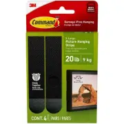 Command Picture Hanging Strips Black 4 Pairs/Pack (17217BLK-ES)
