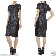 NEW BCBG BROWN TULUM Short-Sleeve Coated Faux-Fur Top $198 TQZ1Q422 SAMPLE