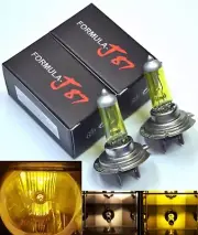 Halogen H7 55W 3000K Yellow Two Bulbs Head Light Low Beam Replacement Plug Play (for: Audi)