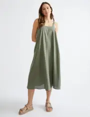 [Katies] Katies Sleeveless Linen Blend Trapeze Maxi Dress - Size 12 - Womens 12