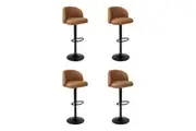 Levede 4x Bar Stools Gas Lift PU Leather Footrest Swivel Adjustable Kitchen