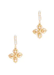 Soru Jewellery Santina Mini 24kt Gold-plated Hoop Earrings - Pearl ONE SIZE