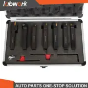 Labwork 1/2" Lathe Turning Tools+Indexable Carbide Inserts With Storage Box 7Pc
