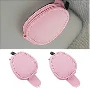 zipelo 2 Pcs Sunglass Holder for Car, Magnetic Leather Eyeglass Mount Ticket Card Clip, Auto Sun Visor Glasses Hanger Clip for Man Women, Universal Car Visor Organizer Interior Accessories (Pink)
