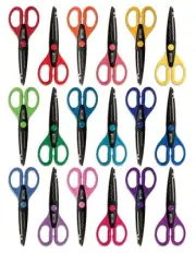 18 Piece Decorative Edge Craft Scissors, 18 Colors and Edge Designs, 6 Inch L...