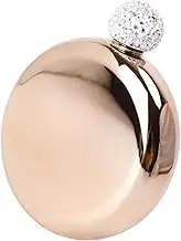 Lid Stainless Steel Wine Liquor Flask for Women Girls Men Party Liquor Pocket Hip Flask, Rose Gold