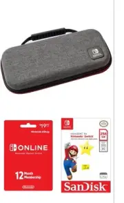 Nintendo Switch Online Eshop Family Membership 12 Months+256GB MicroSDXC+ Case
