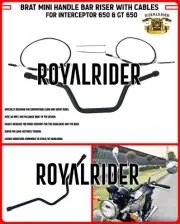 "BRAT MINI HANDLE BAR RISER WITH CABLES" For Royal Enfield Interceptor & GT 650