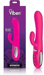 Viben Hypnotic Thrusting Rabbit Vibe w Swinging Clit Stim Hot Pink