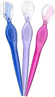 SHERCHPRY 3Pcs Stainless Steel Eyebrow Razors Red Precision Eyebrow Trimmers for Beauty Makeup Lightweight Design Easy Control for Women