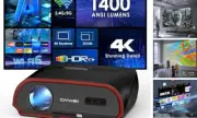 Ultra Bright 1400 ANSI Lumens Smart Projector, NFC Casting Wireless, WiFi 6,