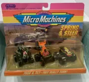 Micro Machines Spring and Steer 1993 Monster Trucks set #3 Purple Lightning