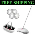 Cordless Electric Spin Mop with Automatic Bucket & 4 Scrubber Pads, Lightweight