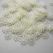 100× Snowflake Flatback Pearl Embellishments Christmas Craft DIY Tools SRZ8 CR