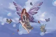 NENE THOMAS ~ PURPLE LACE FAERY 24x36 FANTASY ART POSTER Fairies Pixie Cat