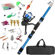 Kids Fishing Pole | Childrens Fishing Pole for Casting - Tackle Starter Set with Spin Reel and Storage Bag, Youth Introductory Set for Beginners Junior Anglers
