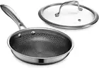 Hexclad Hybrid Nonstick 20 Cm Frying Pan with Tempered Glass Lid, Stay-Cool Hand