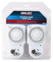 Pack of 2 Timer Switch 24 Hour Twin Socket with ON/OFF Setting 230 - 240V 10A