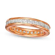 2.0 CT. T.W. Princess-Cut Natural Diamond Channel-Set Eternity Wedding Band in Solid 14K Rose Gold
