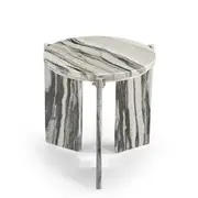 [James Lane] Capello Panda White Marble Side Table