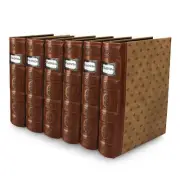 Bellagio-Italia Tuscany CD/DVD Storage Binder - Cognac Brown - Leather - 6 Pack