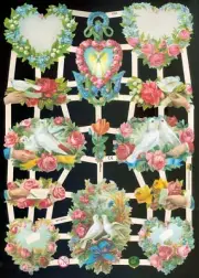 VICTORIAN STYLE DIE CUT PAPER SCRAPS FLORAL ef7354 GERMANY