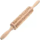 UTHCLO Carved Rolling Pin Embossing Tool Kitchen Clay Rolling Pin Engraved Ro...