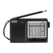 TECSUN R-9012 Portable Radio Receiver AM/FM/SW 12 Bands with an-05 External Antenna Multiband Shortw As Shown