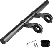 ZXIRANYUN Bicycle Handlebar Extender 11.8in - Multifunctional Aluminum Alloy Bracket Extension Rack for Computer and Mobile Phone Holder (Black)