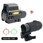 Hunting EXPS3-2 Red Green Dot Sight G45 5X Magnifier Switch to Side QD 20mm Rail
