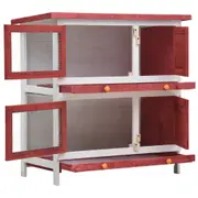 Andala Pets Outdoor Rabbit Hutch 4 Doors Red