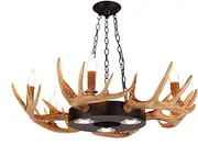 American Retro Chandeliers Creative Personality Cafe bar Living Room Restaurant LED Resin Chandeliers Antlers Lights with spotlights Comfortable Anniversary