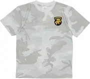 F-STYLE(エフスタイル) F-SD021129 US Military Patch T-Shirt, UV Protection, Sweat Absorbent, Quick Drying, Dry Camouflage T-Shirt, White Woodland, S