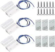 Gebildet 3pcs Recessed Wired Security Gate Window Contact Sensor Alarm Magnetic Reed Switch, Normally Open Magnetic Switch, Magnetic Door Sensor (White)