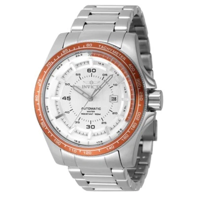 Invicta Men's 50mm AUTOMATIC TECHYMETER Speedway Silver/Orange Tone SS Watch