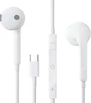 Pbuddy Original USB C Earphone, USB C Earbuds with Volume Control Noise Cancelling, Wired Earphones Type C for iPhone 15/iPad Pro/Samsung Galaxy S23/S22/S21/FE/S20/Z/Flip 3/Fold 4/A53/A54/Pixel 6