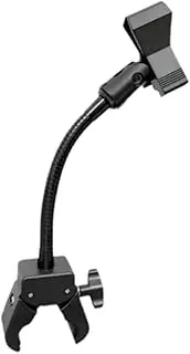 yuksok Clip on Microphone Holder Gooseneck Mic Stand 360 Degree Mic Clip Holder for Streaming Handheld Microphones Singing Speech, for 15 to 50mm