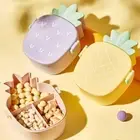Plastic Pineapple Shape Lunch Box 3 Grids Food Container Kids