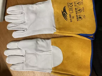 Leather Gauntlets - Perf GAUNTLETS WELDERS Gloves TIG G11-GRY 12"