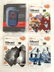 SanDisk SlotRadio Health Fitness Rock Oldies 3000 Songs Cards + Sansa Fuze+ MP3