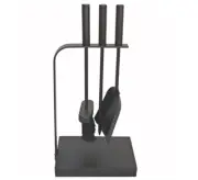 Decofire 3 Piece Fireplace Fire Place Tool Set Shovel Brush Poker Black Steel