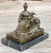 Greek Goddess Fortune Tyche Luck Fortuna Decorative bronze statue 13cm Statue