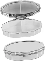 BESTYASH 2pcs Box Travel Medicine Case Case for Travel Silver Medication Container Case Holder Iron
