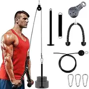 Fitness LAT Pulley System Cable Machine Attachment with Loading Pin for Pull Down Pull Up Crossover DIY Garage Gym Equipments
