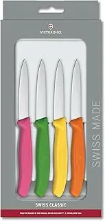 [Victorinox] 4-Piece Set of 3.25 Inch Swiss Classic Paring Knives with Straight Edge, Spear Point