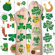 MDDRUIQI 80 Pack St Patricks Day Tattoos - St Patricks Day Accessories - St. Patricks Day Shamrock Decorations Gifts for Kids Stickers Games Toys Crafts Party Favors